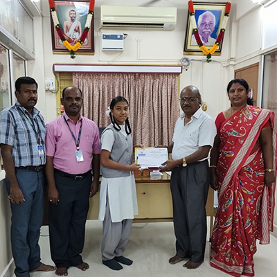 Prize winner of Online Science Compeitition conducted at Sai Ram Engineering college